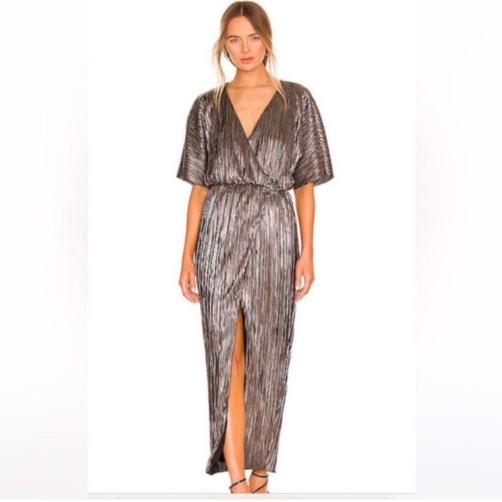 House of Harlow 1960 X Revolve Metallic Blue Sabrina Dress Size Small